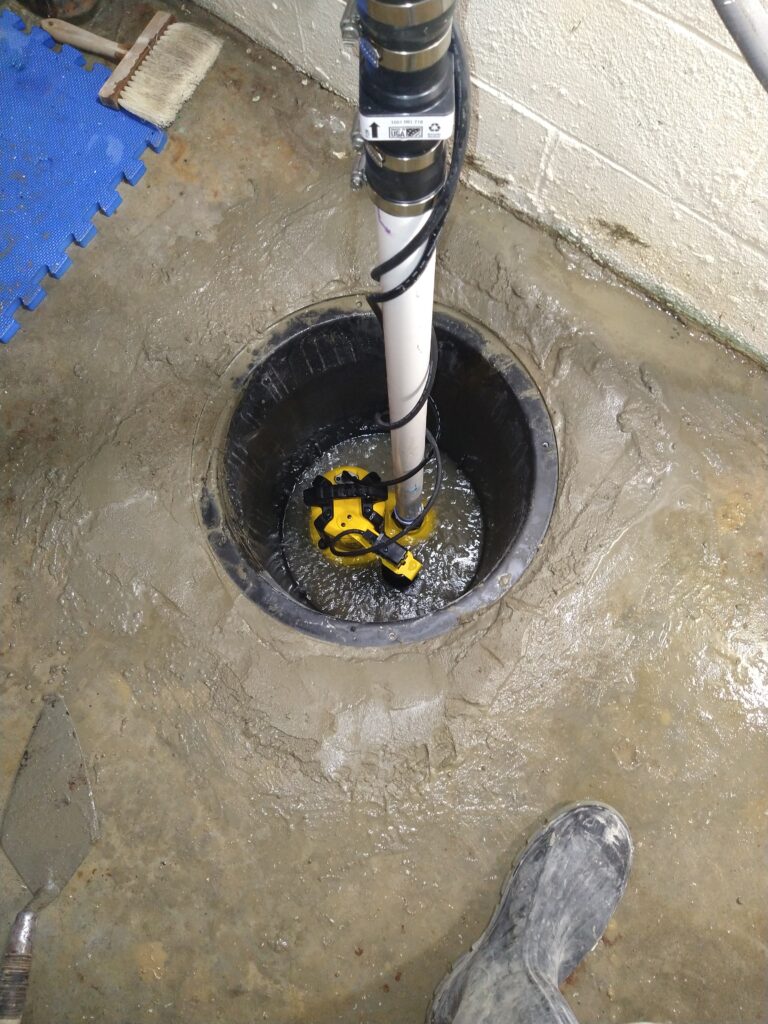 Sump pump and line installation 3